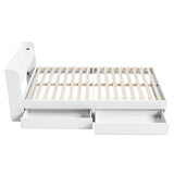 Darrahopens Furniture > Bedroom > Beds & Bed Frames Artiss Bed Frame Single Size with Charging Ports and 2 Drawers AURA