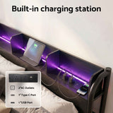 Darrahopens Furniture > Bedroom > Beds & Bed Frames Artiss Bed Frame Single Size with Storage Shelf Headboard Charging Station GRID