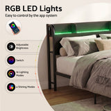 Darrahopens Furniture > Bedroom > Beds & Bed Frames Artiss Bed Frame Single Size with Storage Shelf Headboard Charging Station GRID