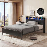 Darrahopens Furniture > Bedroom > Beds & Bed Frames Artiss Bed Frame Single Size with Storage Shelf Headboard Charging Station GRID