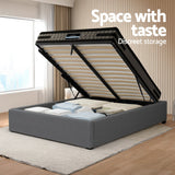 Darrahopens Furniture > Bedroom > Beds & Bed Frames Artiss Bed Frame with 36cm Giselle Mattress Set King Single Gas Lift Base Grey