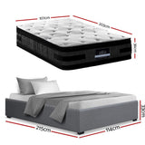 Darrahopens Furniture > Bedroom > Beds & Bed Frames Artiss Bed Frame with 36cm Giselle Mattress Set King Single Gas Lift Base Grey