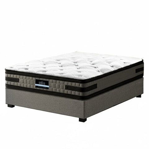Darrahopens Furniture > Bedroom > Beds & Bed Frames Artiss Bed Frame with 36cm Giselle Mattress Set King Single Gas Lift Base Grey