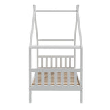 Darrahopens Furniture > Bedroom > Beds & Bed Frames Artiss Bed Frame Wooden Base Kids Single Timber House Beds White