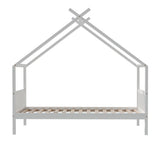 Darrahopens Furniture > Bedroom > Beds & Bed Frames Artiss Bed Frame Wooden Base Kids Single Timber House  with 2 Storage Drawers Beds White