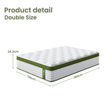 Darrahopens Furniture > Bedroom > Beds & Bed Frames Artiss BedStory Double Bed Frame Mattress Set Platform Upholstered Hybrid Pocket Coil