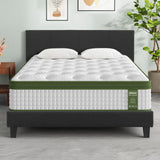 Darrahopens Furniture > Bedroom > Beds & Bed Frames Artiss BedStory Double Bed Frame Mattress Set Platform Upholstered Hybrid Pocket Coil
