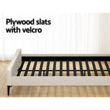 Darrahopens Furniture > Bedroom > Beds & Bed Frames Artiss BedStory Queen Bed Frame with Mattress Set Platform Base Pocket Coil Linen Upholstered