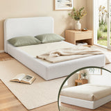 Darrahopens Furniture > Bedroom > Beds & Bed Frames Artiss Compression Bed Frame Double Size No Assembly Vacuum High Density Sponge Boucle Cream White