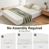 Darrahopens Furniture > Bedroom > Beds & Bed Frames Artiss Compression Bed Frame Double Size No Assembly Vacuum High Density Sponge Boucle Cream White