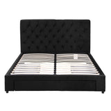 Darrahopens Furniture > Bedroom > Beds & Bed Frames Artiss Double Bed Frame Storage Charging Station Upholstered 3 Drawers USB Type-C