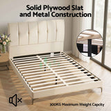 Darrahopens Furniture > Bedroom > Beds & Bed Frames Artiss Double Bed Frame Upholstered Platform Bed with Tufted Headboard 300kg Support