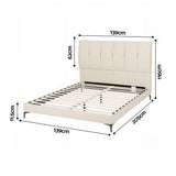 Darrahopens Furniture > Bedroom > Beds & Bed Frames Artiss Double Bed Frame Upholstered Platform Bed with Tufted Headboard 300kg Support