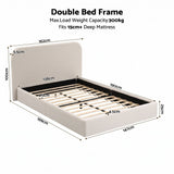 Darrahopens Furniture > Bedroom > Beds & Bed Frames Artiss Double Bed Frame with 100cm Bouclé Headboard, USB-C & Night Lights In Australia - Darrahopens