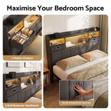 Darrahopens Furniture > Bedroom > Beds & Bed Frames Artiss Double Bed Frame with 2 Storage Drawers & Headboard, USB Charging Station, RGB LED Light In Australia - Darrahopens