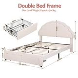 Darrahopens Furniture > Bedroom > Beds & Bed Frames Artiss Double Bed Frame with 2 Storage Drawers Upholstered Velvet Platform Bed LED Headboard