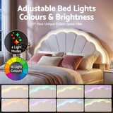 Darrahopens Furniture > Bedroom > Beds & Bed Frames Artiss Double Bed Frame with 2 Storage Drawers Upholstered Velvet Platform Bed LED Headboard