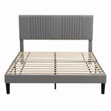 Darrahopens Furniture > Bedroom > Beds & Bed Frames Artiss Double Bed Frame with Adjustable Headboard, Grey, 300kg Capacity In Australia - Darrahopens