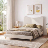 Darrahopens Furniture > Bedroom > Beds & Bed Frames Artiss Double Bed Frame with Boucle Headboard, Beige, 300kg Capacity In Australia - Darrahopens
