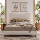 Darrahopens Furniture > Bedroom > Beds & Bed Frames Artiss Double Bed Frame with Boucle Headboard, Beige, 300kg Capacity In Australia - Darrahopens