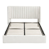 Darrahopens Furniture > Bedroom > Beds & Bed Frames Artiss Double Bed Frame with Gaslift Storage USB Type-C Charging Ports Velvet Upholstery White