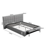 Darrahopens Furniture > Bedroom > Beds & Bed Frames Artiss Double Size Upholstered Gas Lift Bed Frame with Foldable Bench PVC Leather Platform Bed with Storage