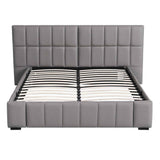 Darrahopens Furniture > Bedroom > Beds & Bed Frames Artiss Double Size Upholstered Gas Lift Bed Frame with Foldable Bench PVC Leather Platform Bed with Storage