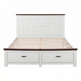 Darrahopens Furniture > Bedroom > Beds & Bed Frames Artiss Double Wooden Bed Frame with 2 Drawer Platform Bed with 108cm Solid High Headboard White Bed Base for Bedroom Easy Assembly