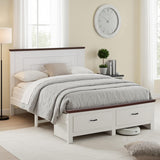 Darrahopens Furniture > Bedroom > Beds & Bed Frames Artiss Double Wooden Bed Frame with 2 Drawer Platform Bed with 108cm Solid High Headboard White Bed Base for Bedroom Easy Assembly