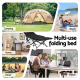 Darrahopens Furniture > Bedroom > Beds & Bed Frames Artiss Folding Bed With Mattress Heavy Duty Black 185CM