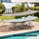 Darrahopens Furniture > Bedroom > Beds & Bed Frames Artiss Folding Bed With Mattress Heavy Duty Grey 185CM
