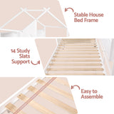 Darrahopens Furniture > Bedroom > Beds & Bed Frames Artiss Kids Single Bed Frame with 3 Storage Bookcase & 2 Drawers House Bed Solid Wood Montessori Bed Easy Assembly White