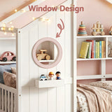 Darrahopens Furniture > Bedroom > Beds & Bed Frames Artiss Kids Single Bed Frame with 3 Storage Bookcase & 2 Drawers House Bed Solid Wood Montessori Bed Easy Assembly White