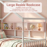 Darrahopens Furniture > Bedroom > Beds & Bed Frames Artiss Kids Single Bed Frame with 3 Storage Bookcase & 2 Drawers House Bed Solid Wood Montessori Bed Easy Assembly White