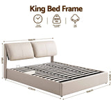 Darrahopens Furniture > Bedroom > Beds & Bed Frames Artiss King Bed Frame Gas Lift Storage 3 Drawers Adjustable Headboard Platform Base
