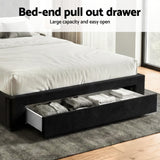 Darrahopens Furniture > Bedroom > Beds & Bed Frames Artiss King Bed Frame Storage Charging Station Upholstered 3 Drawers USB Type-C