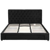 Darrahopens Furniture > Bedroom > Beds & Bed Frames Artiss King Bed Frame Storage Charging Station Upholstered 3 Drawers USB Type-C