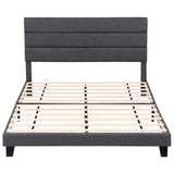 Darrahopens Furniture > Bedroom > Beds & Bed Frames Artiss King Bed Frame Upholstered Platform Base with Geometric Headboard Charcoal Grey Linen Wood Slats for Modern Bedroom Furniture Home Decor