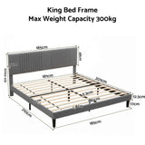 Darrahopens Furniture > Bedroom > Beds & Bed Frames Artiss King Bed Frame with Adjustable Headboard, Grey, 300kg Capacity In Australia - Darrahopens