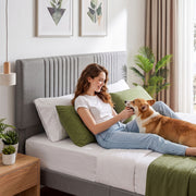 Darrahopens Furniture > Bedroom > Beds & Bed Frames Artiss King Bed Frame with Adjustable Headboard, Grey, 300kg Capacity In Australia - Darrahopens