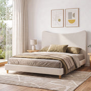 Darrahopens Furniture > Bedroom > Beds & Bed Frames Artiss King Bed Frame with Boucle Headboard, Beige, 300kg Capacity In Australia - Darrahopens
