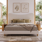 Darrahopens Furniture > Bedroom > Beds & Bed Frames Artiss King Bed Frame with Boucle Headboard, Beige, 300kg Capacity In Australia - Darrahopens