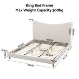 Darrahopens Furniture > Bedroom > Beds & Bed Frames Artiss King Bed Frame with Boucle Headboard, Beige, 300kg Capacity In Australia - Darrahopens