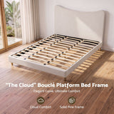 Darrahopens Furniture > Bedroom > Beds & Bed Frames Artiss King Bed Frame with Boucle Headboard, Beige, 300kg Capacity In Australia - Darrahopens