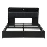 Darrahopens Furniture > Bedroom > Beds & Bed Frames Artiss King Bed Frame with Storage Headboard, 2 Drawers, Charging Station & LED Light In Australia - Darrahopens