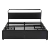 Darrahopens Furniture > Bedroom > Beds & Bed Frames Artiss King Metal Bed Frame 4 Drawers Hidden Storage Headboard HEDY In Australia - Darrahopens