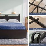 Darrahopens Furniture > Bedroom > Beds & Bed Frames Artiss King Metal Bed Frame 4 Drawers Hidden Storage Headboard HEDY In Australia - Darrahopens