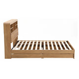 Darrahopens Furniture > Bedroom > Beds & Bed Frames Artiss King Single Bed Frame with Storage, 4 Drawers, USB and Night Light Natural In Australia - Darrahopens