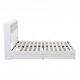 Darrahopens Furniture > Bedroom > Beds & Bed Frames Artiss King Single Bed Frame with Storage, 4 Drawers, USB and Night Light White In Australia - Darrahopens