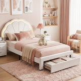 Darrahopens Furniture > Bedroom > Beds & Bed Frames Artiss King Single Bed Frame with Storage Drawer Upholstered Velvet Platform Bed LED Headboard